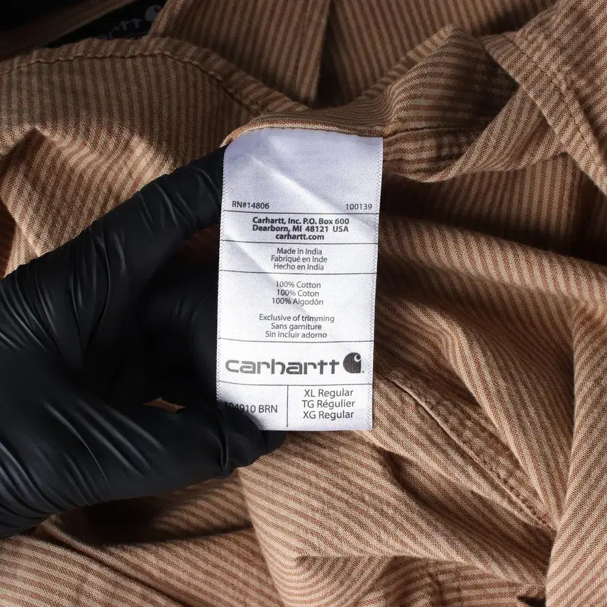 [BUNJANG] Carhartt Striped Shirt Brown XL / 칼하트 스트라이프 셔츠 브라운 XL