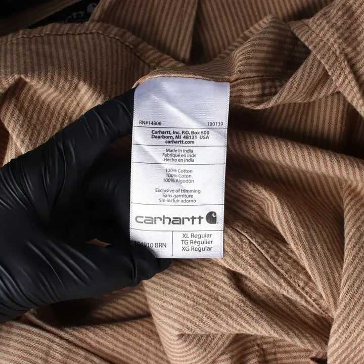 [BUNJANG] Carhartt Striped Shirt Brown XL / 칼하트 스트라이프 셔츠 브라운 XL