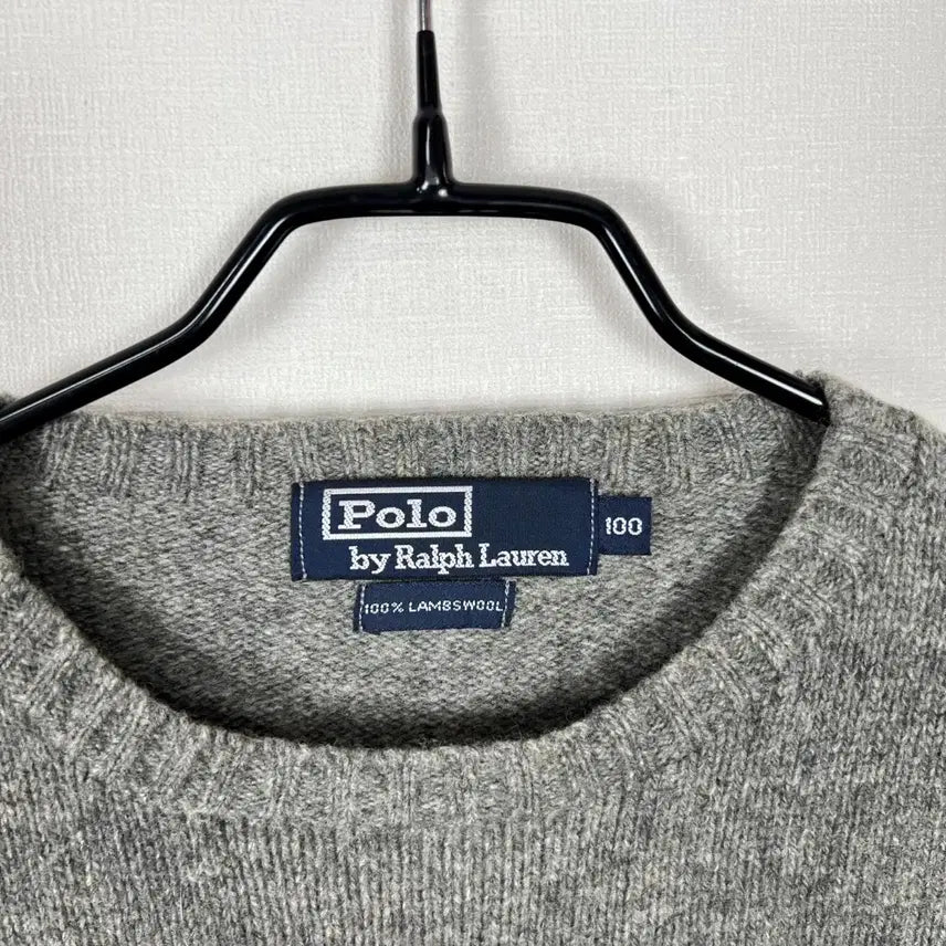 [SOLD OUT] 폴로 랄프로렌 램스울 라운드 니트 그레이 남100 L 라덴 빈티지