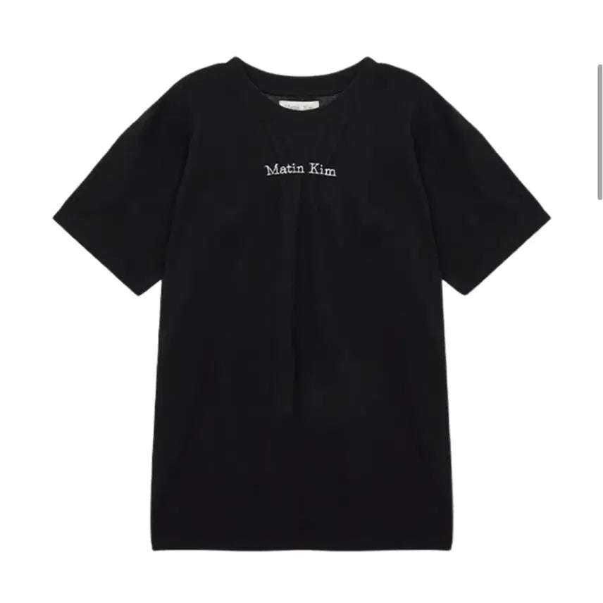 [BUNJANG] Matinkim Shirred Logo Top Black T-shirt / 마뗑킴 마뗑 로고 셔링 탑 블랙 반팔 티셔츠 검정matinkim
