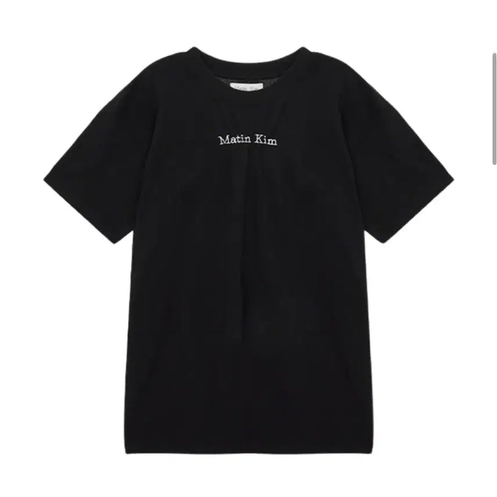 [BUNJANG] Matinkim Shirred Logo Top Black T-shirt / 마뗑킴 마뗑 로고 셔링 탑 블랙 반팔 티셔츠 검정matinkim