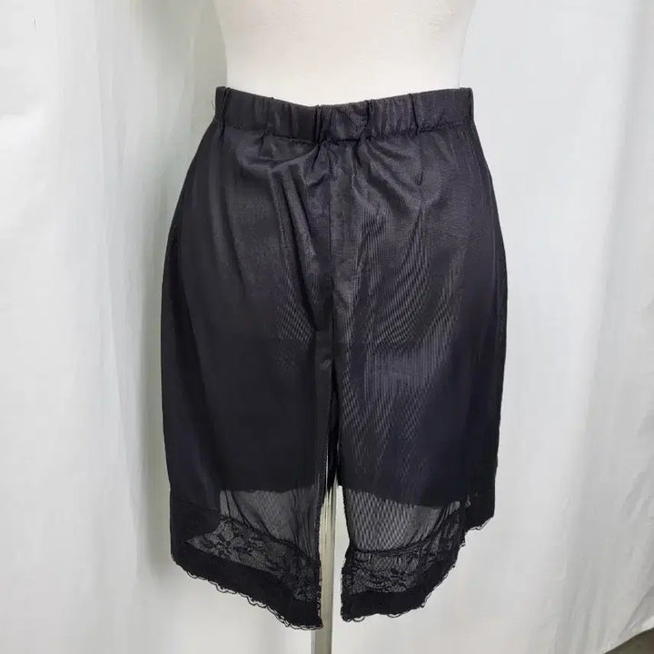 [BUNJANG] Vintage Black Lingerie Slip Skirt / 빈티지 딥 블랙 란제리 숏 슬립 스커트
