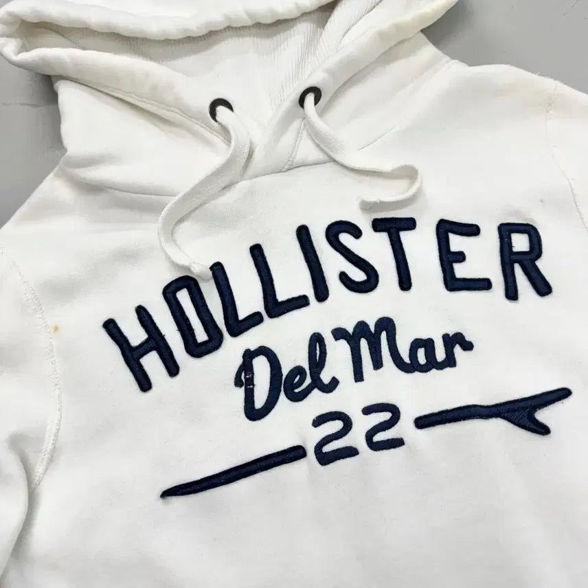[BUNJANG] Hollister Y2K Arch Logo Hoodie White / 홀리스터 Y2K 아치로고 후드티 화이트