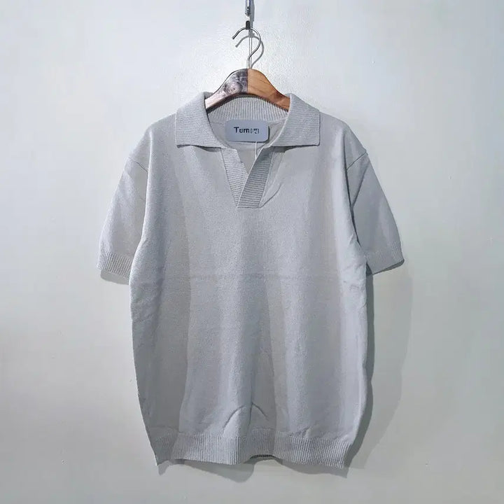 [BUNJANG] SS New Arrival Boucle Open Collar Short Sleeve Knit Top / SS신상) 코트 부클 오픈 카라 반팔 니트 5color L,XL