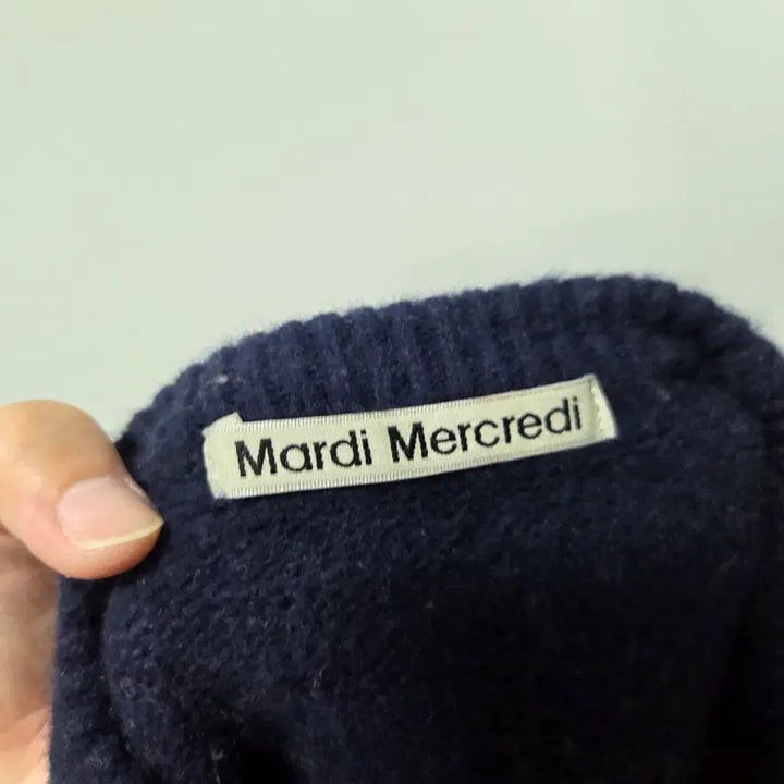 [BUNJANG] Mardi Mercredi Navy Wool Flower Knit / 마르디 메크르디 네이비 울 플라워 니트 26041608