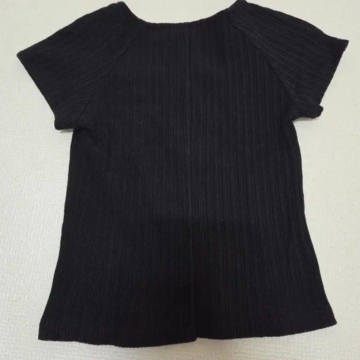 [BUNJANG] Avely Zigzag Black Ribbed Square Neck Short Sleeve Knit Top / 에이블리 지그재그 블랙 골지 스퀘어넥 반팔 니트