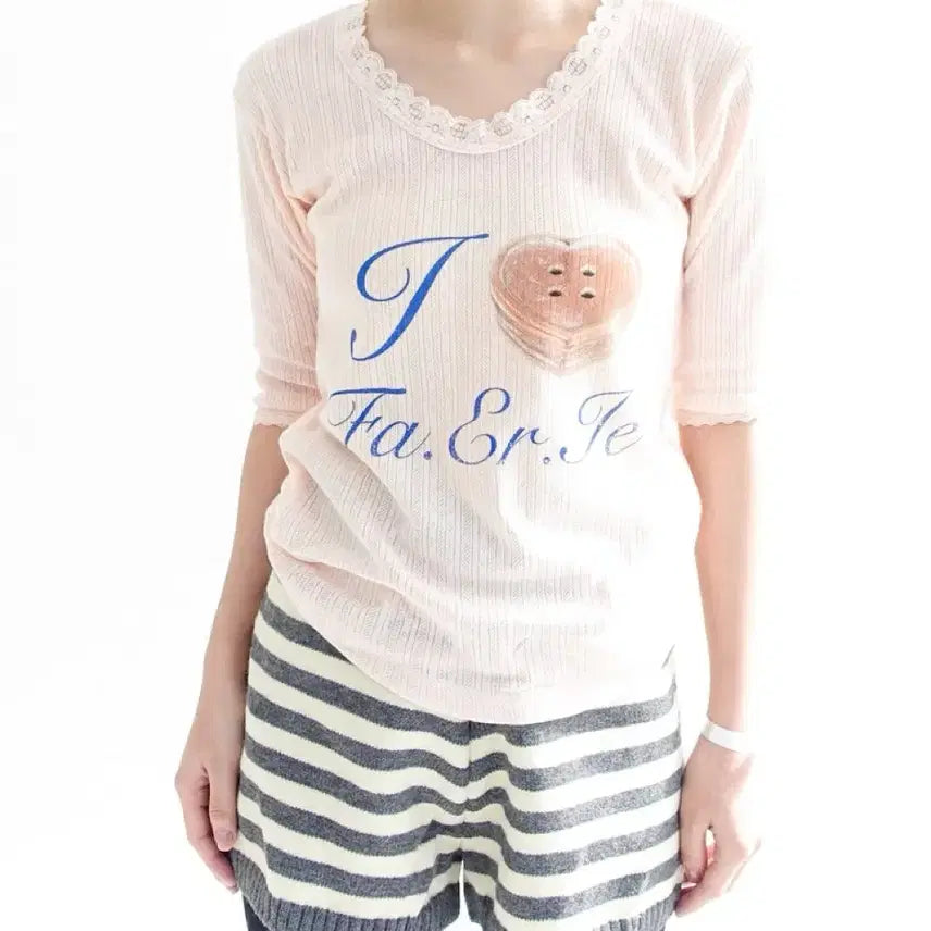 [SOLD OUT] 샵페어리 fa.er.ie lace T-shirt (pink)