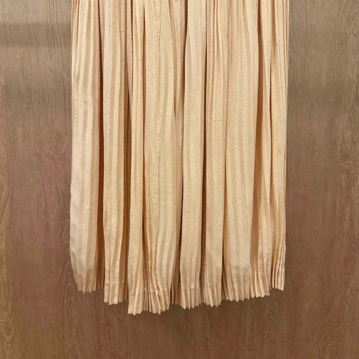[SOLD OUT] 발렌티노 가라바니 플리츠 롱 스커트 터치 주름 디테일 핑크베이지