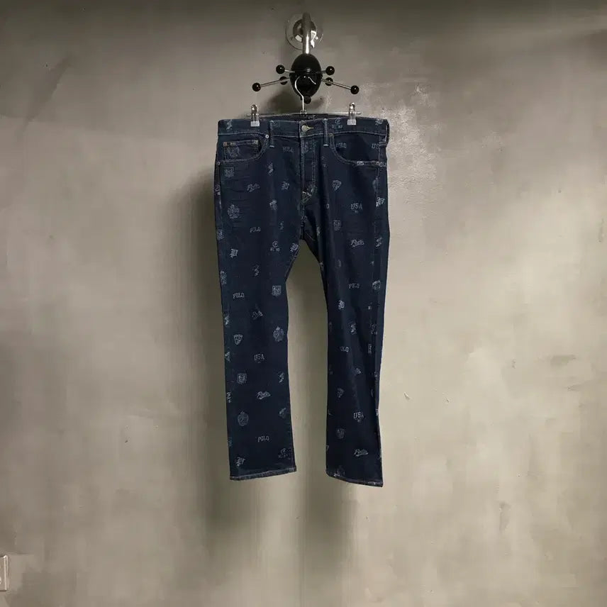 [BUNJANG] Polo Ralph Lauren Multi Logo Denim Pants / 폴로 랄프로렌 멀티 로고 데님 팬츠 33/32
