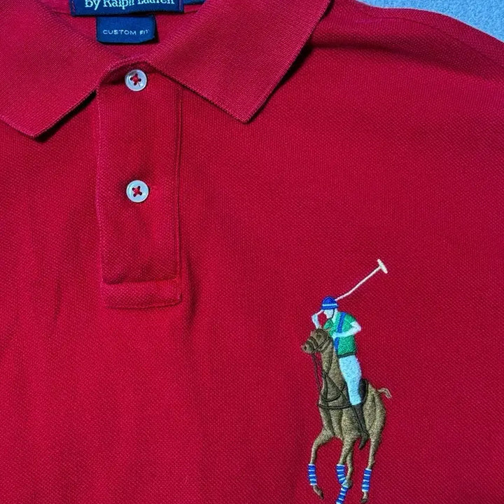 [SOLD OUT] 폴로 랄프로렌 커스텀핏 레드 폴로셔츠 L