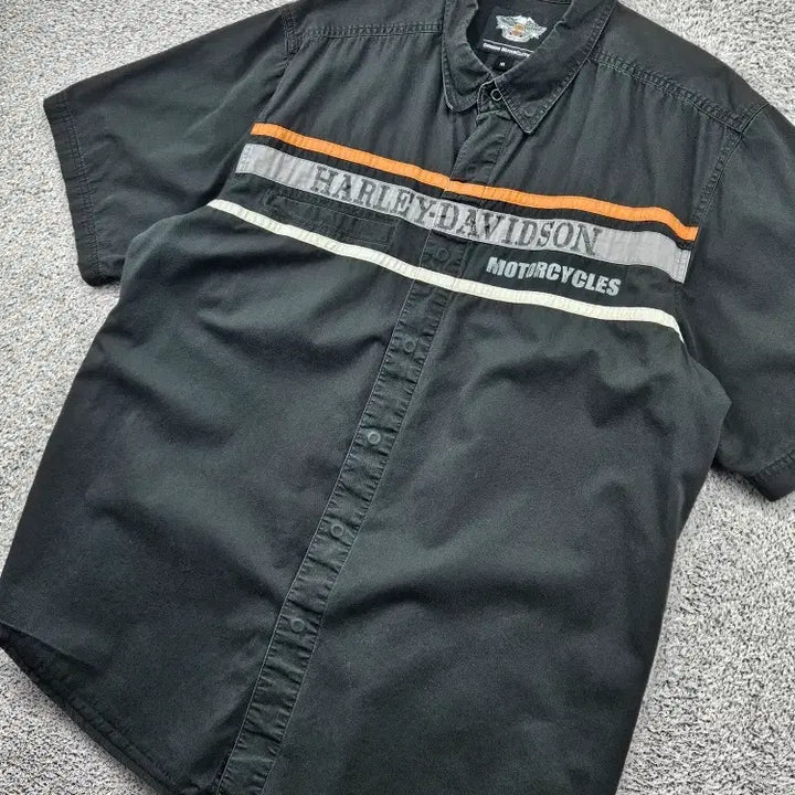 [BUNJANG] Harley Davidson Biker Half Sleeve Shirt (XL) / 할리데이비슨 바이커 하프 반팔 셔츠 ( XL ) / 11863