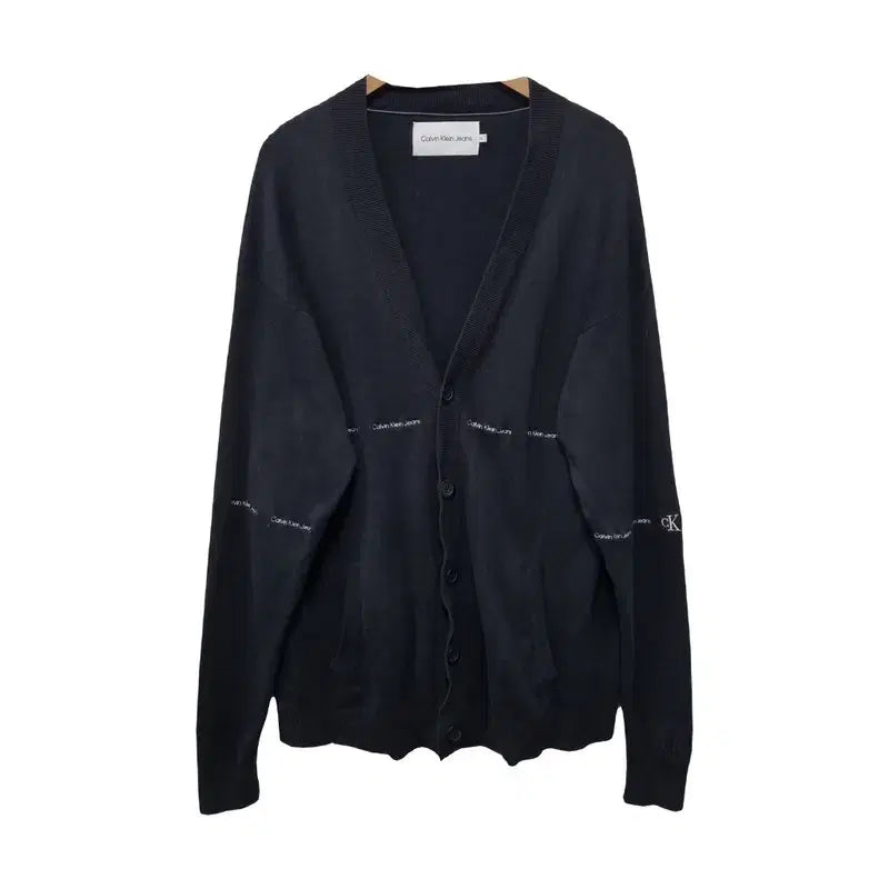 [BUNJANG] Calvin Klein Black Knit Cardigan / 남XL/캘빈클라인 21SS 블랙 니트 가디건