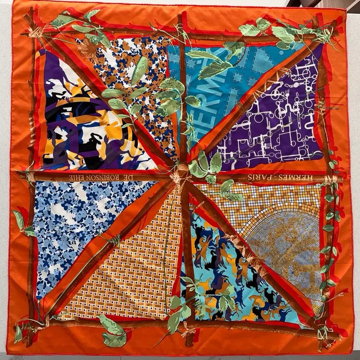 [BUNJANG] Hermes Le Robinson Chic Silk Scarf / [정품] Hermes 까레 90 Le Robinson Chic