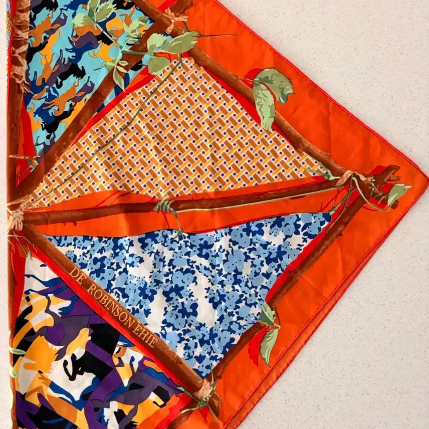 [BUNJANG] Hermes Le Robinson Chic Silk Scarf / [정품] Hermes 까레 90 Le Robinson Chic