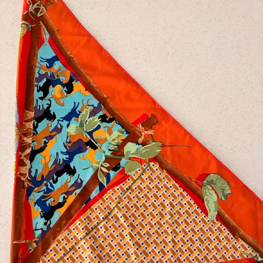 [BUNJANG] Hermes Le Robinson Chic Silk Scarf / [정품] Hermes 까레 90 Le Robinson Chic