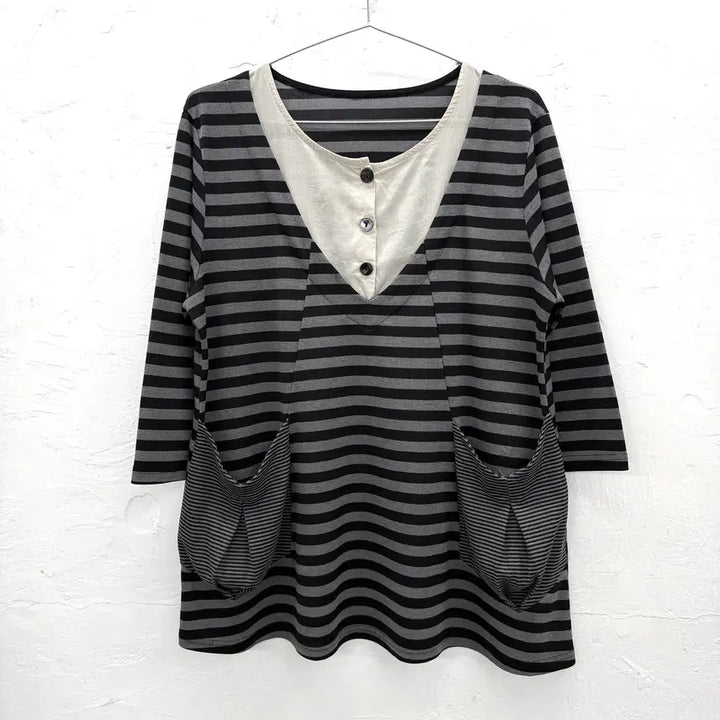 [SOLD OUT] plaisir femme 레이어드 스트라이프 탑