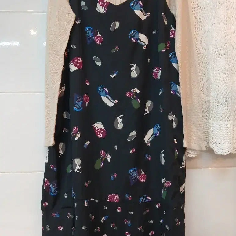 [BUNJANG] Patterned Long Slip Dress / 패턴 롱 슬립 원피스  free