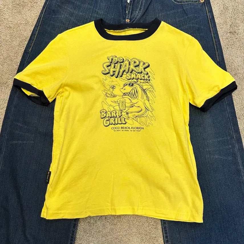 [SOLD OUT] 빈티지 옐로우 샤크 링거 반팔티M