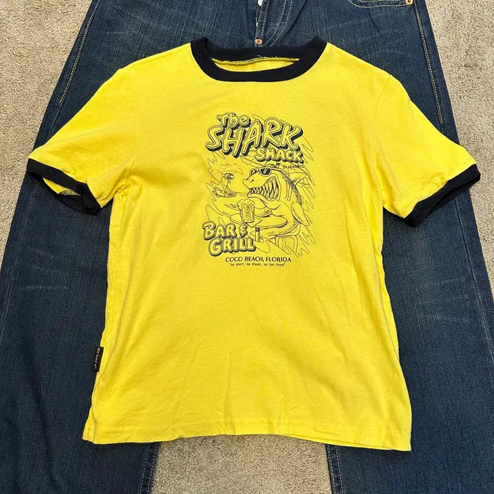 [SOLD OUT] 빈티지 옐로우 샤크 링거 반팔티M