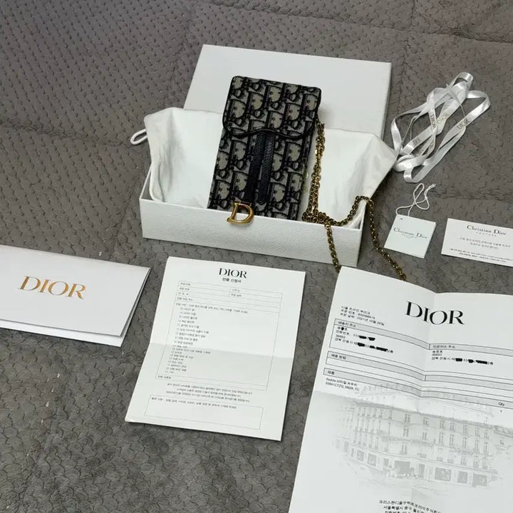 [BUNJANG] Dior Oblique Saddle Vertical Pouch Chain Crossbody Bag / 디올 오블리크 폰홀더백 새들 버티컬 파우치 체인크로스백