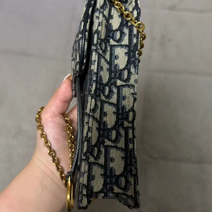 [BUNJANG] Dior Oblique Saddle Vertical Pouch Chain Crossbody Bag / 디올 오블리크 폰홀더백 새들 버티컬 파우치 체인크로스백