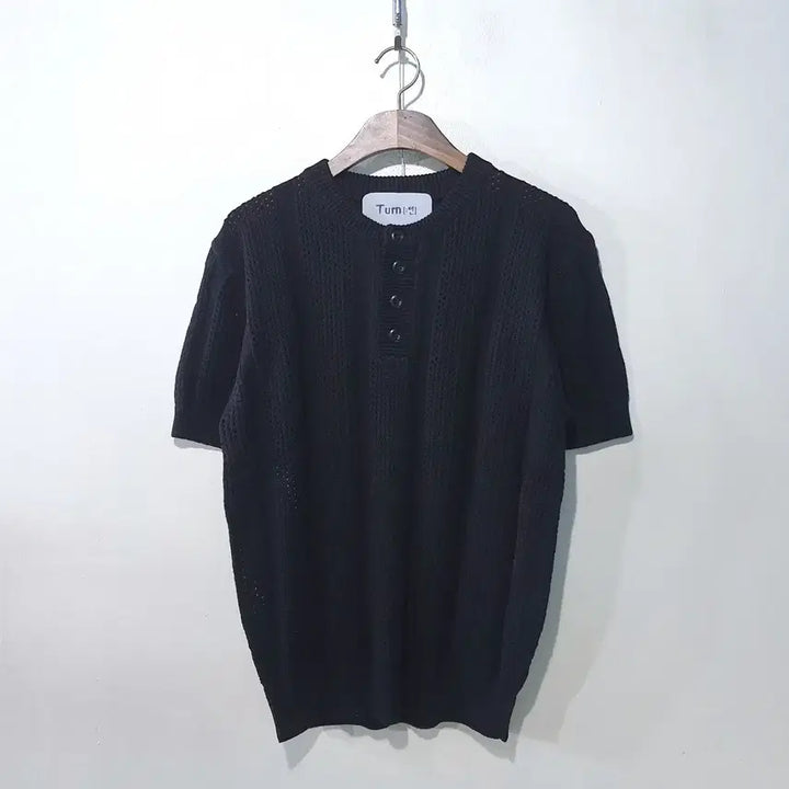 [BUNJANG] SS Crochet Henley Neck Short-Sleeve Knit Top / SS신상) 크로쉐 헨리넥 반팔니트 4color
