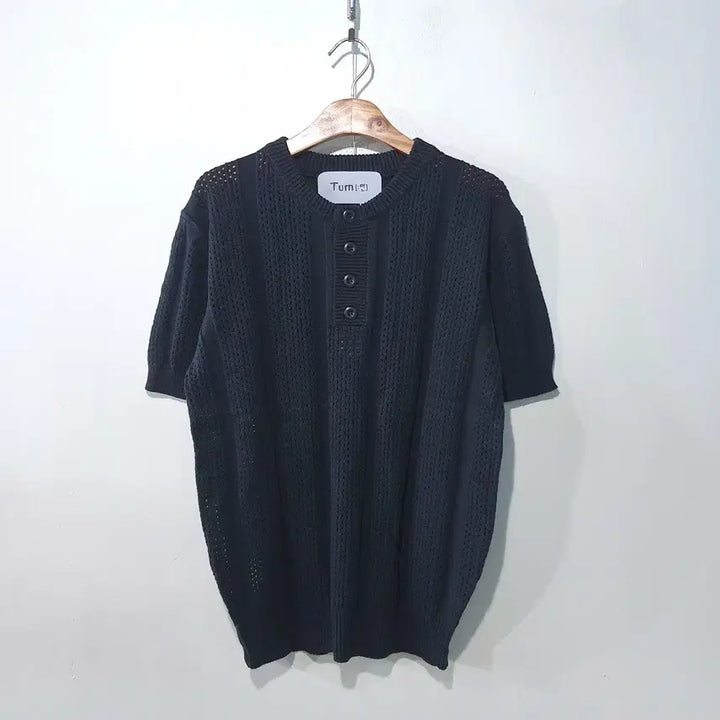 [BUNJANG] SS Crochet Henley Neck Short-Sleeve Knit Top / SS신상) 크로쉐 헨리넥 반팔니트 4color