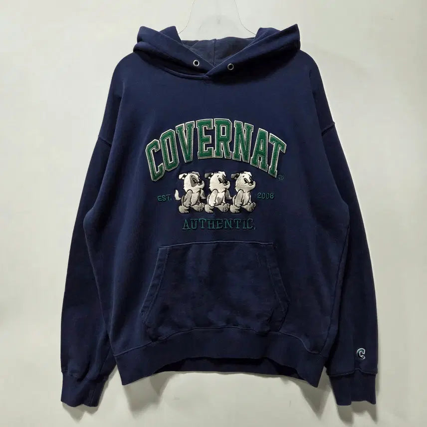 [BUNJANG] Covernat Border Collie Logo Hoodie (Navy) - M / 커버낫 네이비 보더콜리 로고 후드티 M 26041612