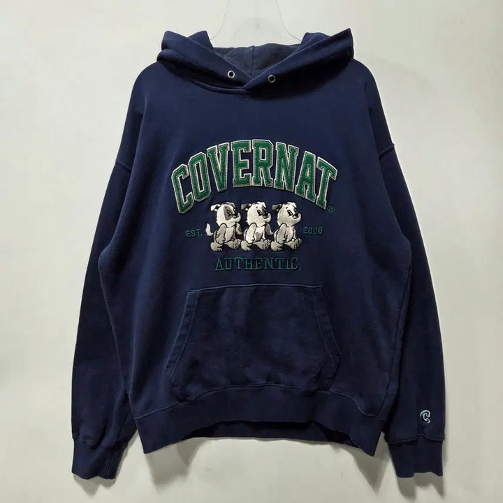 [BUNJANG] Covernat Border Collie Logo Hoodie (Navy) - M / 커버낫 네이비 보더콜리 로고 후드티 M 26041612