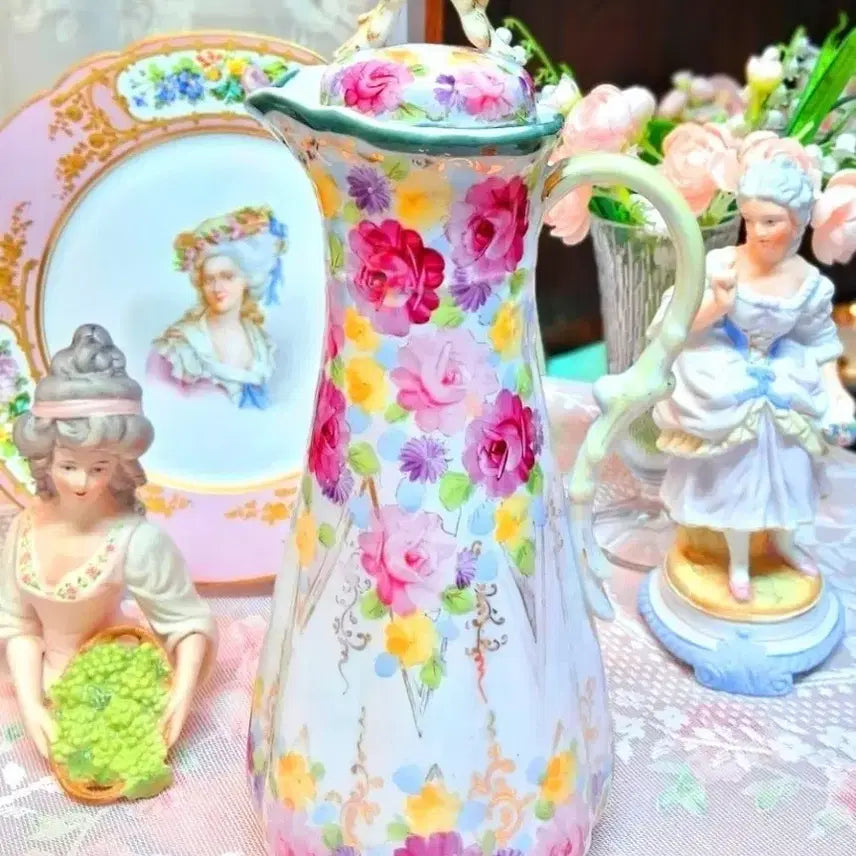 [BUNJANG] Vintage French Floral Pattern Coffee Pot / 앤틱/엔틱/빈티지 프랑스 플라워 팟