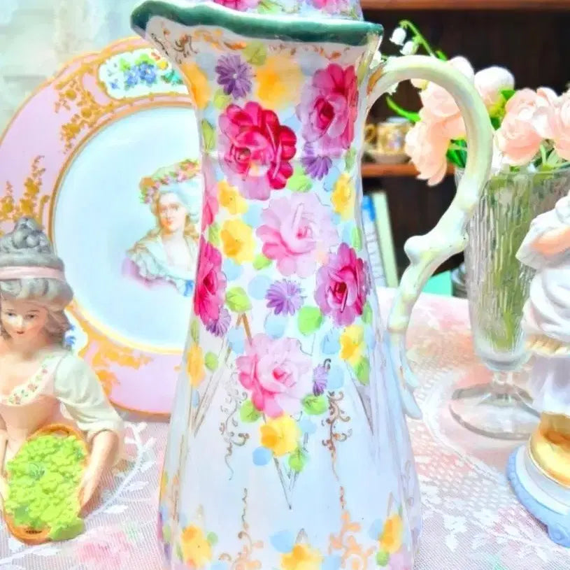 [BUNJANG] Vintage French Floral Pattern Coffee Pot / 앤틱/엔틱/빈티지 프랑스 플라워 팟