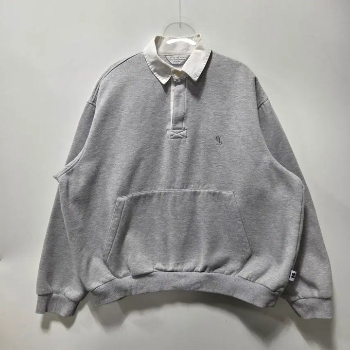 [BUNJANG] Lafarge Store Grey Rugby Fleece Sweatshirt / 라퍼지스토어 그레이 럭비 기모 맨투맨 L 26041613