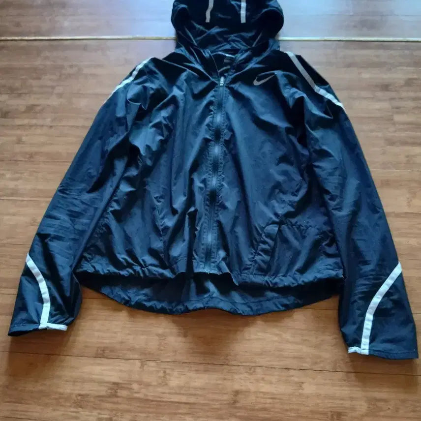 [BUNJANG] Nike Black Windbreaker Hoodie Jacket / 나이키 블랙 바람막이 후드집업