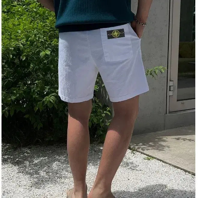 [BUNJANG] Linen Blend Spandex Shorts / 린넨 스판 반바지