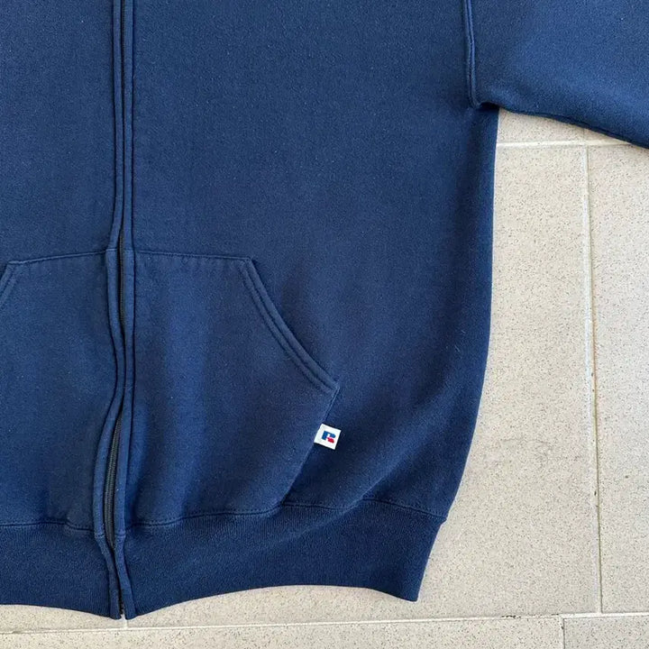 [BUNJANG] Russell 90s Vintage Navy Hoodie Zip-up / 90s 빈티지 러셀 후드집업 네이비 L