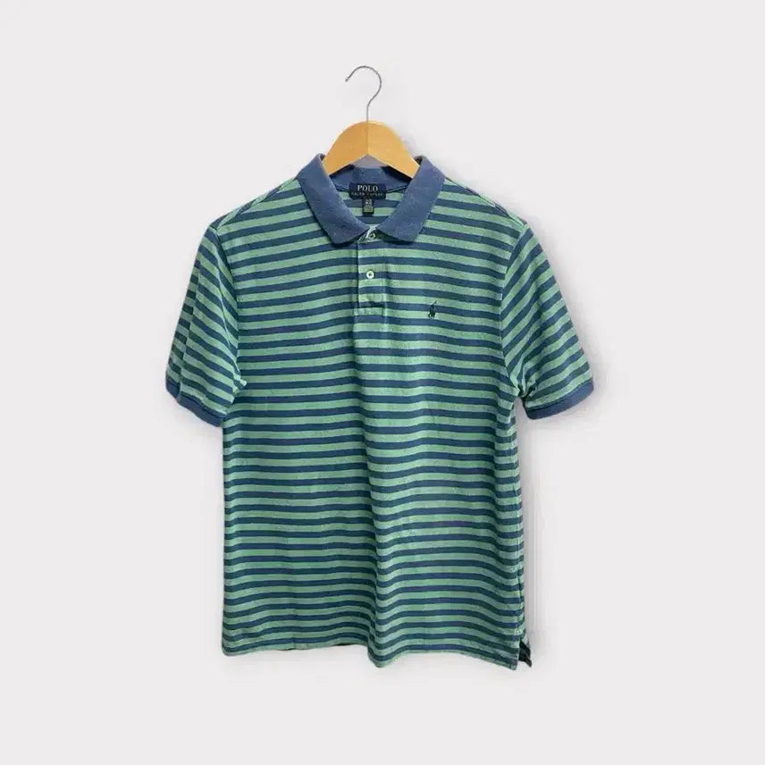 [BUNJANG] Polo Mint Striped PK T-shirt S / 폴로 민트 스트라이프 PK 반팔티 S