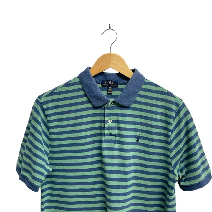 [BUNJANG] Polo Mint Striped PK T-shirt S / 폴로 민트 스트라이프 PK 반팔티 S