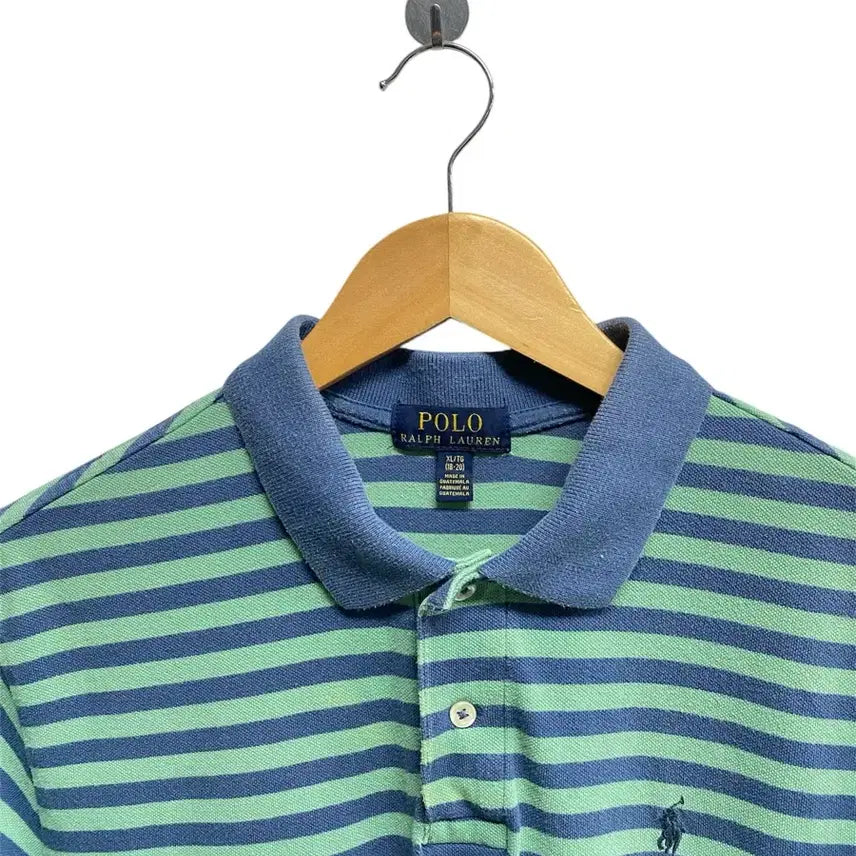 [BUNJANG] Polo Mint Striped PK T-shirt S / 폴로 민트 스트라이프 PK 반팔티 S