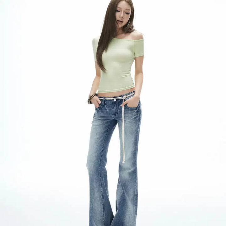 [BUNJANG] iamxiaa Retro Gradient Washed Low-Rise Jeans / iamxiaa 아엠시아 레트로 그라데이션 워싱 로우라이즈 진