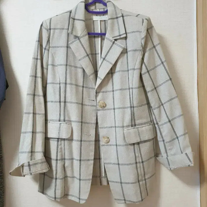 [BUNJANG] Modern Linen Check Blazer / 모던한체크 린넨블레이저