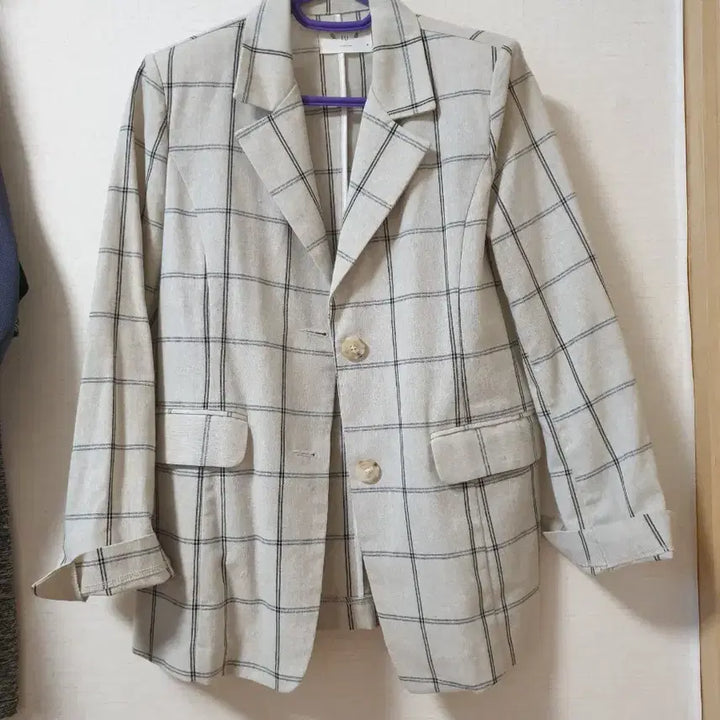 [BUNJANG] Modern Linen Check Blazer / 모던한체크 린넨블레이저