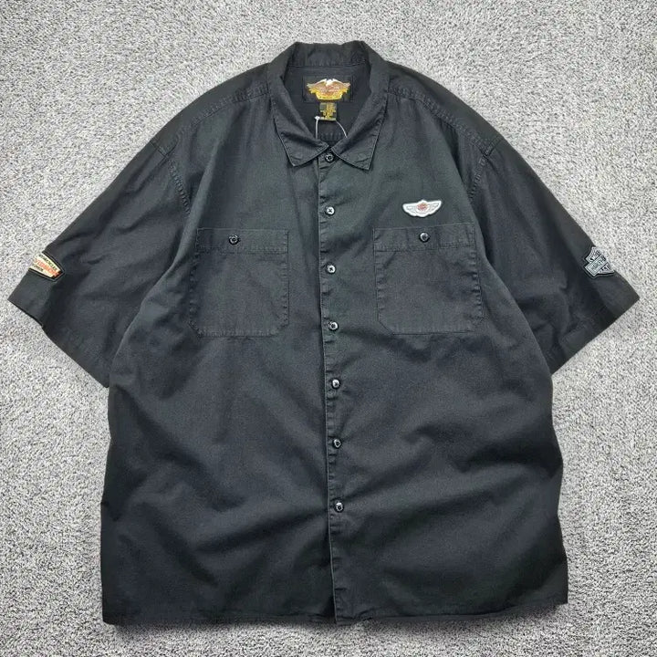[SOLD OUT] 할리데이비슨 100주년 바이커 하프 반팔 셔츠 ( 2XL )/ 11864