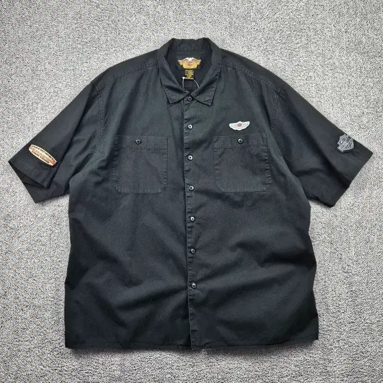 [SOLD OUT] 할리데이비슨 100주년 바이커 하프 반팔 셔츠 ( 2XL )/ 11864