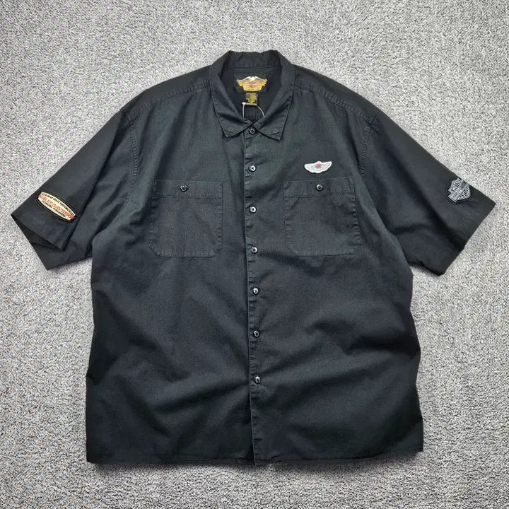 [SOLD OUT] 할리데이비슨 100주년 바이커 하프 반팔 셔츠 ( 2XL )/ 11864