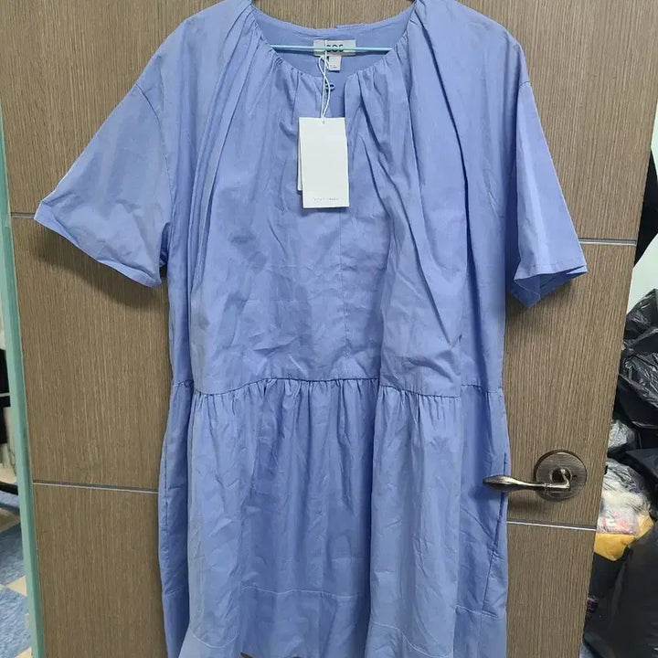 [BUNJANG] COS Blue Pleated Short Sleeve Dress / COS 코스 블루 플리츠 반팔 원피스