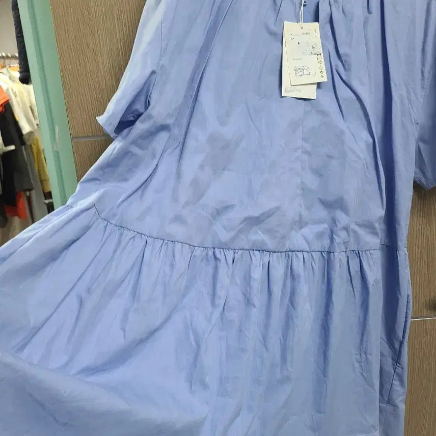 [BUNJANG] COS Blue Pleated Short Sleeve Dress / COS 코스 블루 플리츠 반팔 원피스