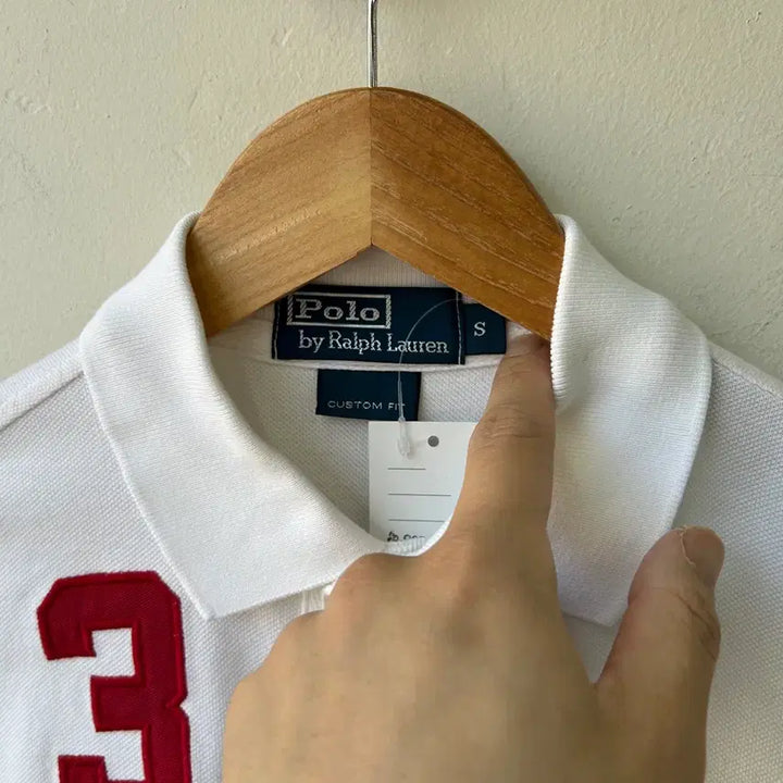 [BUNJANG] Polo Ralph Lauren White Big Pony Rugby Shirt / 폴로 랄프로렌 화이트 빅포니 반팔 럭비티 카라티