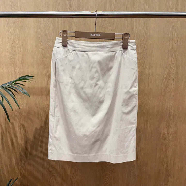 [BUNJANG] Theory Luxe H-Line Midi Skirt Beige / 띠어리 럭스 H라인 미디 스커트 후면 절개 디테일 베이지