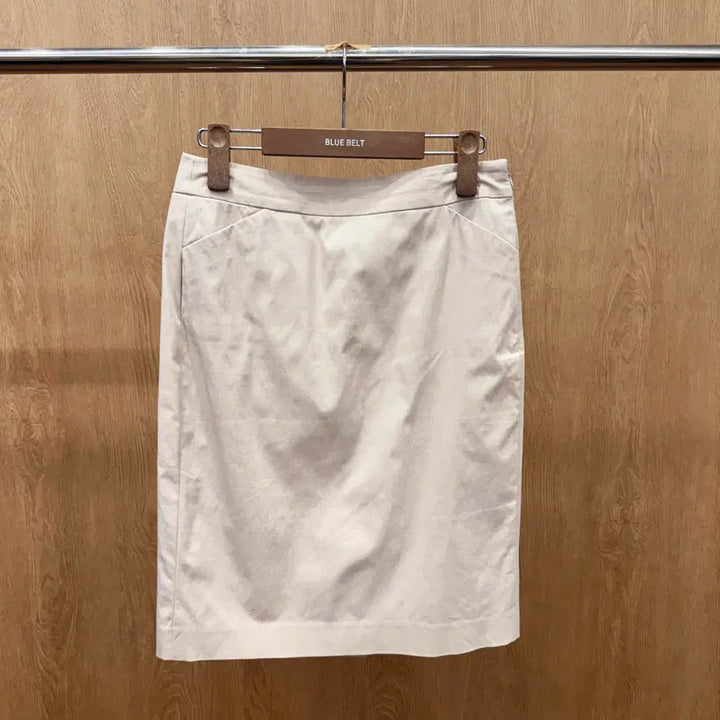 [BUNJANG] Theory Luxe H-Line Midi Skirt Beige / 띠어리 럭스 H라인 미디 스커트 후면 절개 디테일 베이지