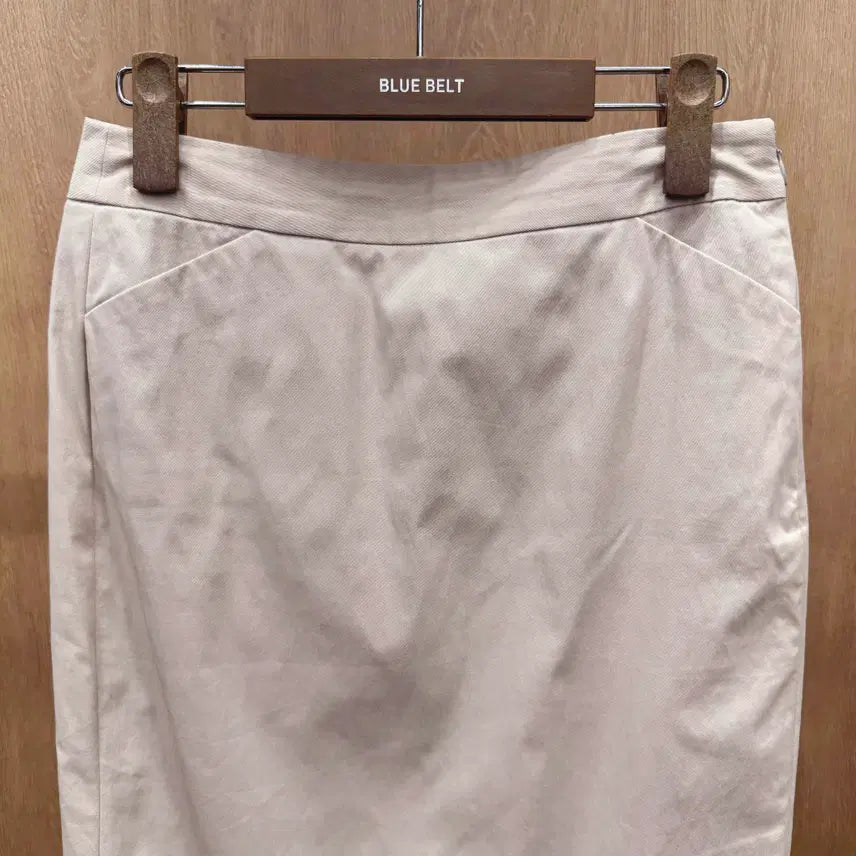 [BUNJANG] Theory Luxe H-Line Midi Skirt Beige / 띠어리 럭스 H라인 미디 스커트 후면 절개 디테일 베이지